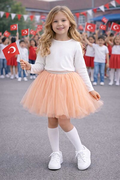 neocotton Fusta tutu din tul cu talie elastică căptușită pentru fete