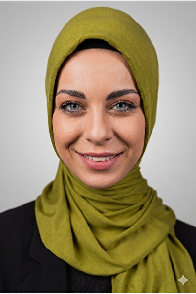 Şalcenneti.com Pratik Penye Şal – Fıstık Rengi Önü Süngerli Hazır Geçmeli Dör...
