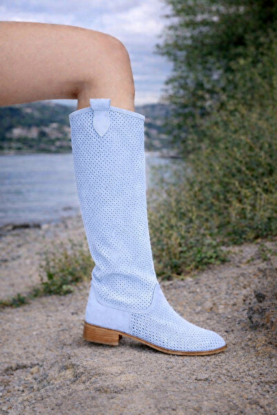 POTEEN Ptc Marylan Women's Short Heel Suede Laser Cut Hole Summer Boots-Baby ...