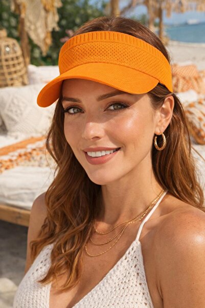BALIENTE Pălărie de damă cu vizor de tenis din Lycra portocaliu