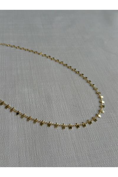 D&Z ACCESSORİES Yıldız Pullu Gold Zincir Kolye | Zarif Sallantılı Kombin Tama...