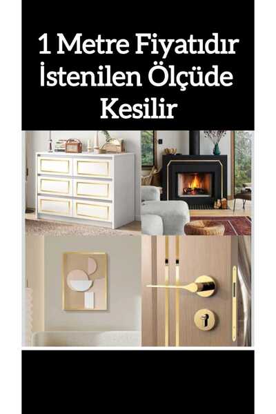 hipiylow 1 Mt Dekoratif Şerit Bant Kendinden Yapışkanlı Metalik Gold Duvar ve...