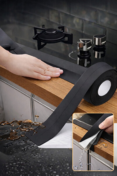 Özasya AVM Siyah Su Sızdırmaz Bant Mutfak Lavabo Duvar Bandı 3.2 M