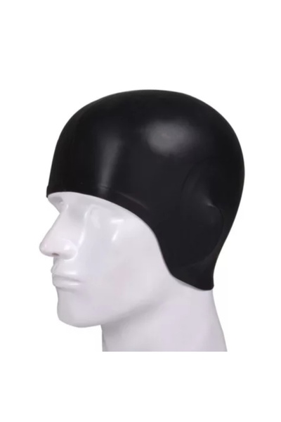 eleven market Șapcă de înot Șapcă de înot neagră cu urechi din silicon