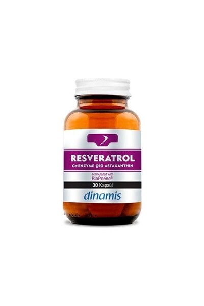 DİNAMİS Resveratrol Co-Enzyme Q10 Astaxanthin Kapsul 30 Kapsulluk Ambalaj
