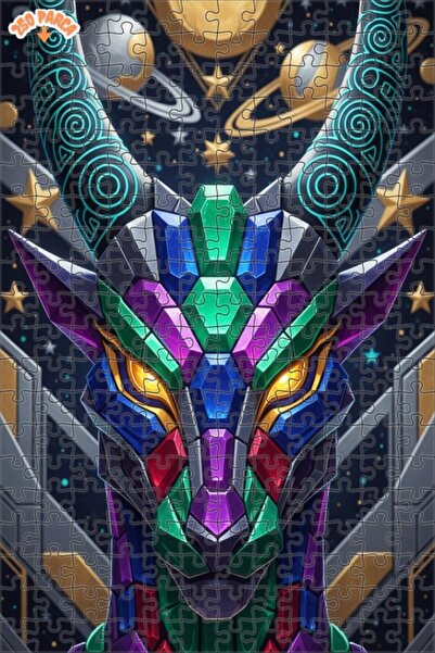 Esranın Dünyası Cosmic Dragon Looking Modern Art Wooden Puzzle 250 Pieces 30X30