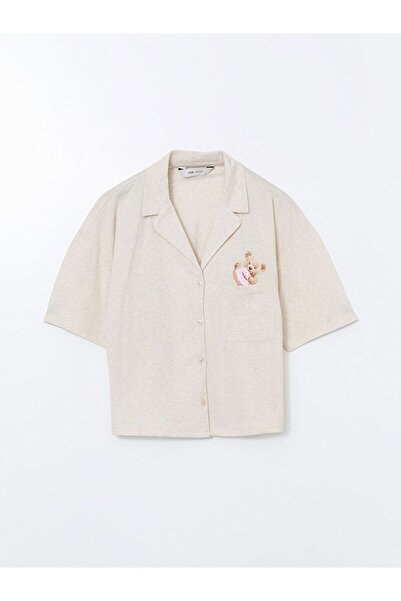 LC Waikiki Shirt Bear Teddy Printed Women's Pajama Top