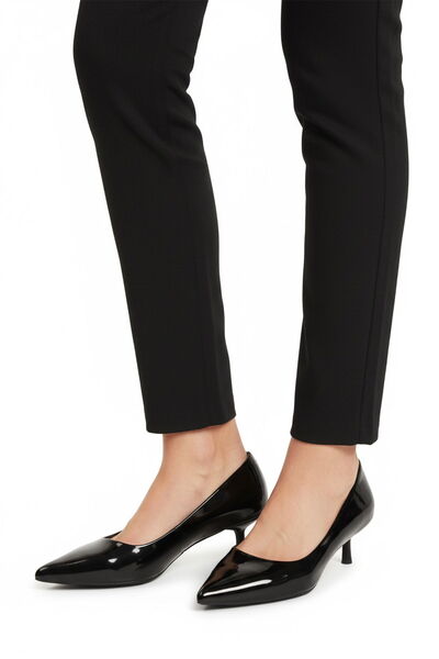 Aspor Black Patent Leather Women's Heeled Shoes