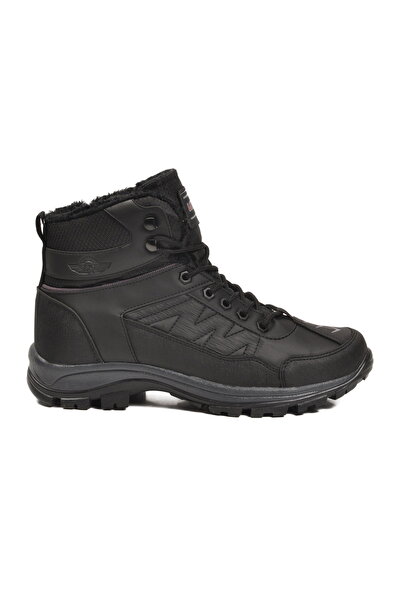 Aspor Black Fur-Lined Men's Outdoor Boots