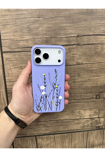YZGOLDEN غطاء هاتف متوافق مع آيفون 17 برو ماكس، مطبوع عليه زهور اللافندر، مصن...