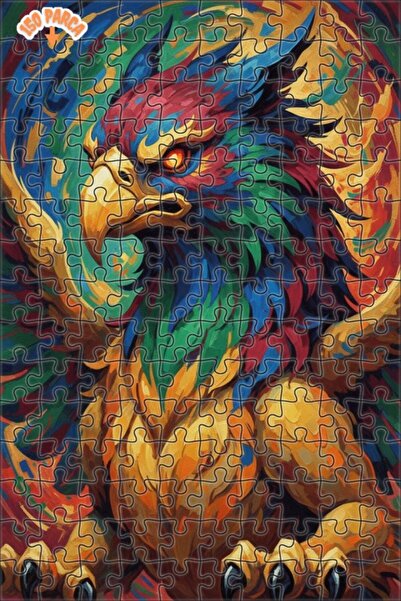 Esranın Dünyası Eagle Landscape Oil Painting Double-Layer Framed Wooden Puzzl...