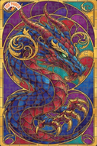 Esranın Dünyası Magical Dragon Glass Art Look Wood Puzzle 150 Pieces 20X30