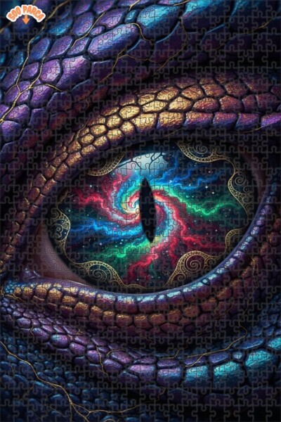 Esranın Dünyası Dragon Eye Cosmic Galaxy Oil Painting Lookalike Double-Layer ...