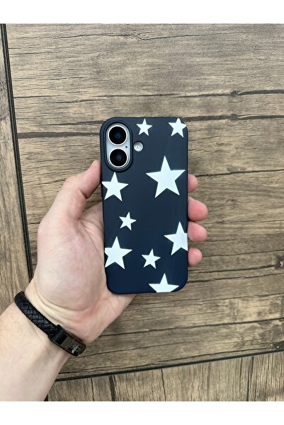 YZGOLDEN Velvet White Star Printed Phone Case Compatible with iPhone 16