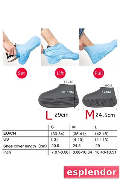 esplendor غطاء حذاء من السيليكون مقاوم للانزلاق ومقاوم للأوساخ مقاس L أسود