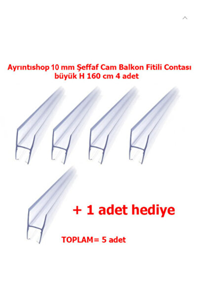AYRINTISHOP Cam Balkon Fitili 10mm Camlar İçin Büyük H Contası 4 Adet + 1 Ade...