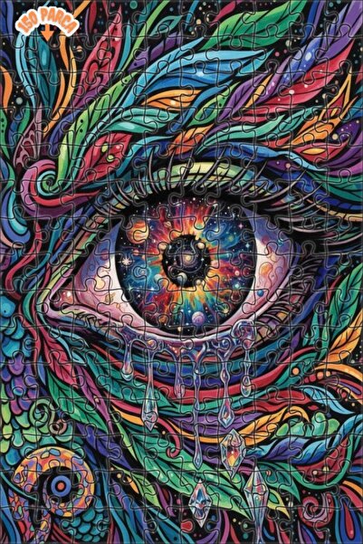 Esranın Dünyası Eye of the Universe Oil Painting Lookalike Double-Layer Frame...