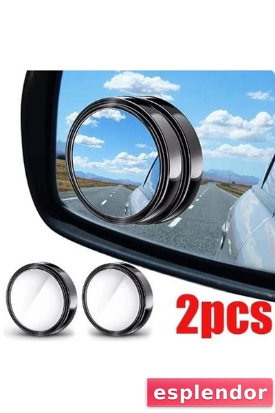 esplendor مرآة زاوية ميتة قابلة للتعديل باللون الأسود عدد 2 قطعة MC-1004