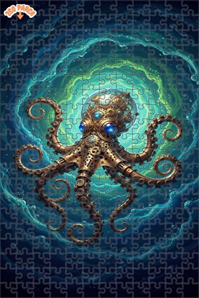 Esranın Dünyası Mechanical Sea Monster Oil Painting Lookalike Double-Layer Fr...