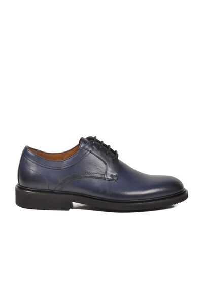 Aspor Navy Blue Genuine Leather Men's Classic Shoes