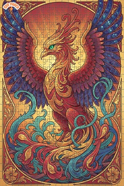 Esranın Dünyası Flame Bird Art Look Wooden Puzzle with Double-Layer Frames 50...