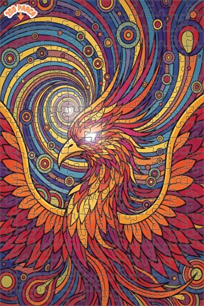 Esranın Dünyası Flaming Emerald Phoenix Double Layer Framed Wooden Puzzle 250...
