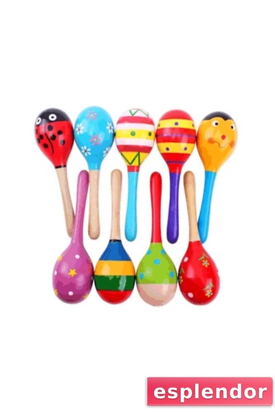 esplendor آلة موسيقية خشبية للأطفال مكونة من مرصّع بالخرز إيقاعات
