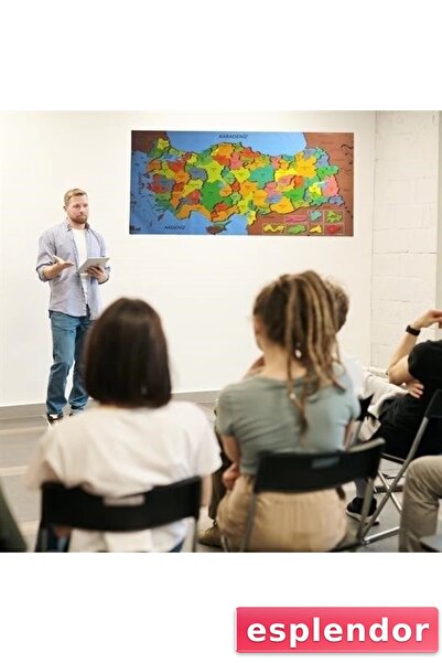 esplendor Colorful Turkey Map Wall Sticker That Does Not Require Magnetic Adh...