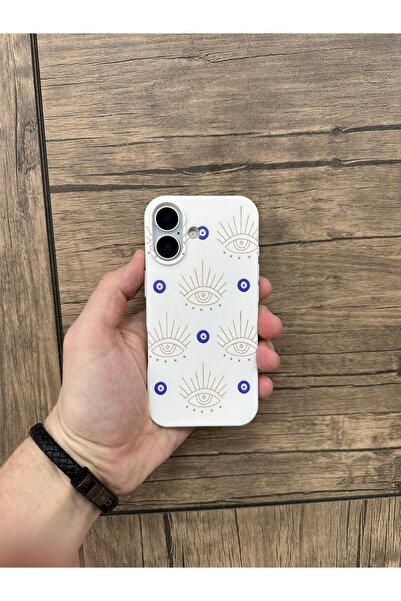 YZGOLDEN Velvet Evil Eye Bead Printed Phone Case Compatible with iPhone 16