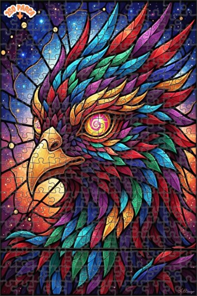 Esranın Dünyası Magical Eagle Mosaic Art Double-Layer Framed Wooden Puzzle 25...