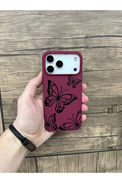 YZGOLDEN Velvet Butterfly Printed Phone Case Compatible with iPhone 17 Pro