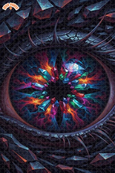 Esranın Dünyası لغز خشبي من كريستال جلاس فانتاستيك آرت مزدوج الطبقات قطعة مع ...