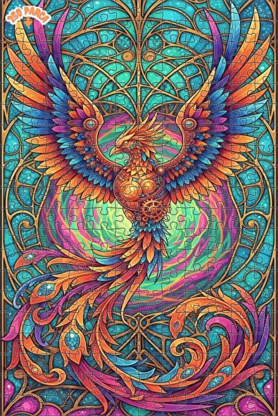 Esranın Dünyası Mystical Phoenix Bright Colors Oil Painting Double-Layer Fram...