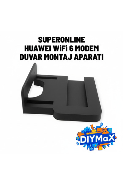 DIYMaX Superonline Huawei WiFi 6 Modem Duvar Askı Aparatı – Kızaklı Duvar Tut...
