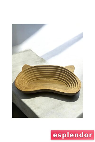 esplendor سرير خشبي للحيوانات الأليفة بتصميم الأذن مقاس 64x37x21 سم