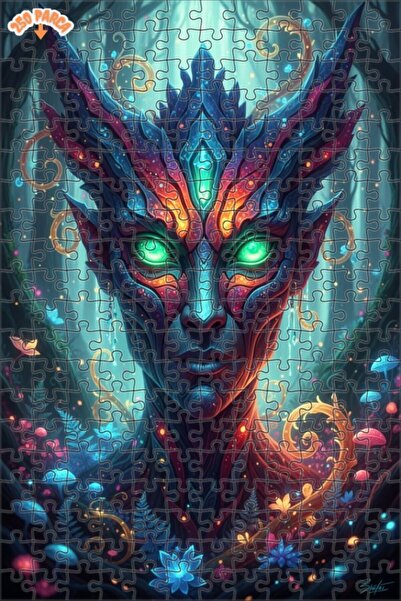Esranın Dünyası Mysterious Forest Fairy Digital Art Print Wooden Puzzle 250 P...