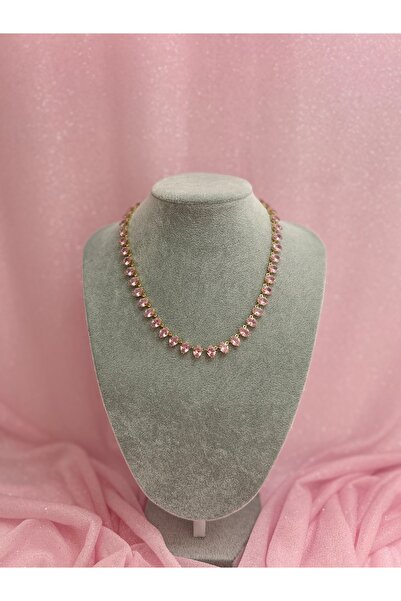 Fully Design Pembe taşlı zarif Kolye