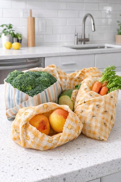 NUMI Naturals Beeswax Food Storage Cloths – Premium Set of 3 (30×30 cm) - Wildflower Honey Collection