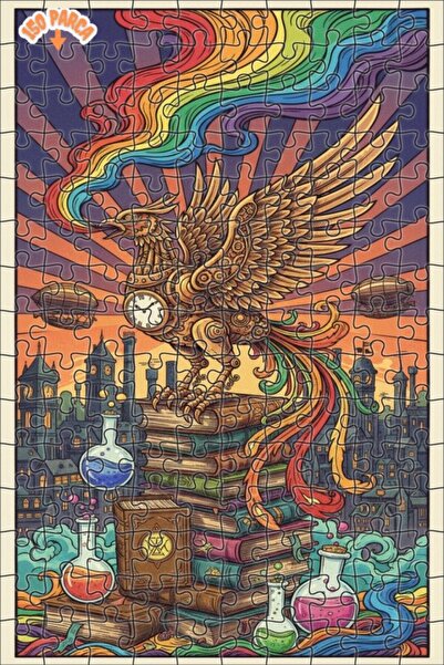 Esranın Dünyası Colorful Mechanical Phoenix in the Steam City Double-Layer Fr...