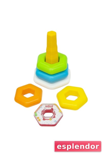 esplendor مجموعة ألعاب حلقات سداسية ملونة للأطفال