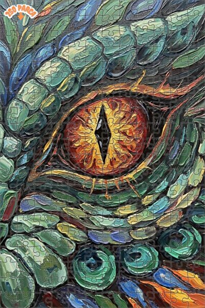 Esranın Dünyası Dragon Eye Oil Painting Lookalike Artwork Double-Layer Framed...