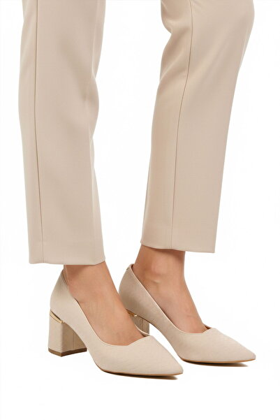 Aspor Beige Women's Heeled Shoes