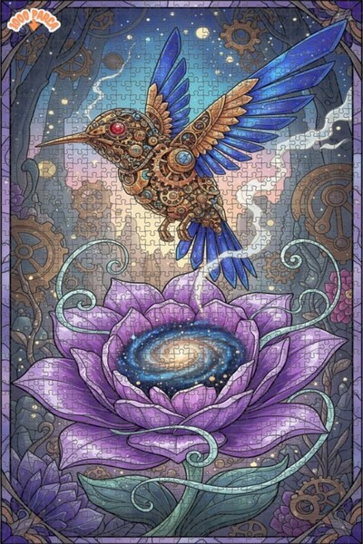 Esranın Dünyası Steam Machine Bird Universe Flower Appearance Watercolor Art ...