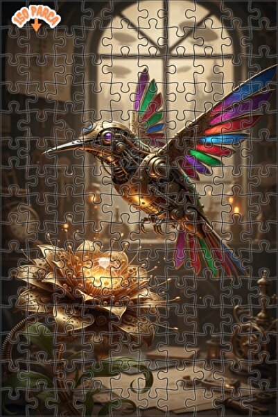 Esranın Dünyası Steam Powered Mechanical Hummingbird and Golden Flower Double...