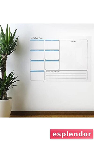 esplendor Weekly Planner Magnetic Wall Sticker Calendar 100 cm x 60 cm