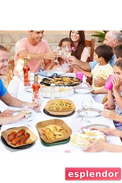 esplendor 50 قطعة مقلاة هوائية ورق الخبز القابل للتصرف مقاوم للزيت غير لاصق ط...