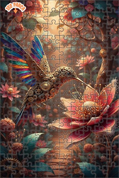 Esranın Dünyası Steam Mechanical Hummingbird Oil Painting Look Double Layer F...