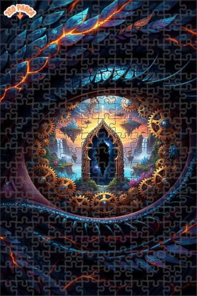 Esranın Dünyası لغز خشبي رائع من نوع Dragon Eye SteamPunk Art Wonder مكون من ...