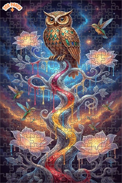 Esranın Dünyası The Owl and the Hummingbirds of the Enchanted Forest Oil Pain...
