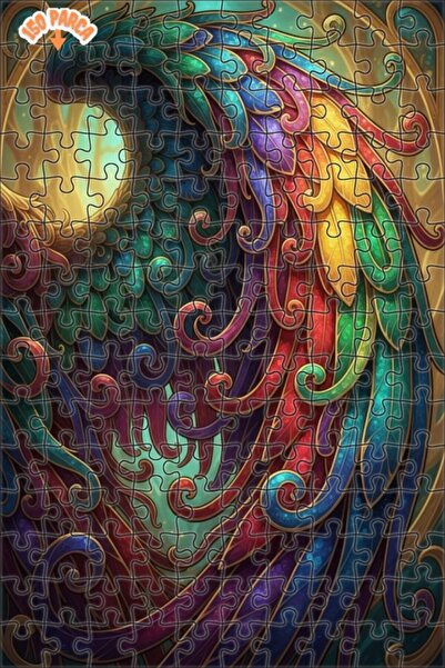 Esranın Dünyası Colorful Feathers Art Double-Layer Framed Wooden Puzzle 150 P...